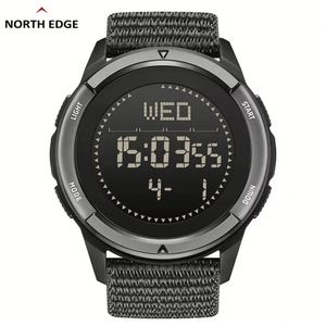 นาฬิกาข้อมือ NORTH EDGE ALPS รุ่นดิจิตอล คาร์บอนไฟเบอร์ สำหรับผู้ชาย ทนทานต่อแรงกระแทก น้ำหนักเบา เหมาะสำหรับกิจกรรมกลางแจ้ง พร้อมเข็มทิศ กันน้ำลึก 50 เมตร - Product Image 1
