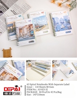 Depai A5 carnet à spirale avec couverture PP et séparateurs classifiés-Carnet à spirale au design unique avec couverture transparente