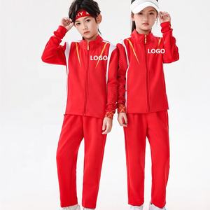 بيع بالجملة للأطفال كرة القدم للرجال بدلات رياضية لياقة بدنية حمراء صالة ألعاب رياضية ركض بدلة تدريب مخصصة لفريق الشباب سترات كرة القدم - Product Image 1