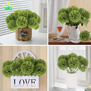 Boule de Chrysanthèmes Artificiels, Fleurs en Soie Verte pour la Maison, Arrangement Floral, St Patricks Day, Décor de Table, 12 Pièces - Product Image 5