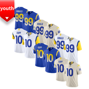 Venta al por mayor de alta calidad bordado jóvenes Los Angeles fútbol americano Jerseys 10 # Kupp 99 # Aaron <span class=keywords><strong>Donald</strong></span> secado rápido y transpirable - Product Image 1