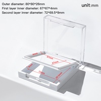 Boîte d'emballage transparente carrée personnalisée avec logo pour faux ongles, en plastique à deux couches, pour présentation et rangement des capsules d'ongles, nouveau design