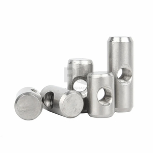 Boulons cylindriques M4 M5 M6 en acier inoxydable 304, goujons à <span class=keywords><strong>trou</strong></span> transversal, écrous à marteau intégrés pour accessoires de meubles en bois - Product Image 1