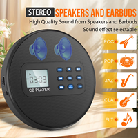 Reproductor de CD Portátil Personalizado de Fábrica, Recargable, con Altavoz Doble, Pantalla LCD, Reproductor de Música Multifunción, Dispositivo de Audio Personal para Estudio