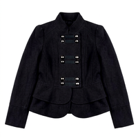 Veste d'hiver grise pour homme, style hussard, vintage, patchwork, double boutonnage, col montant, imperméable, coupe ajustée, service OEM