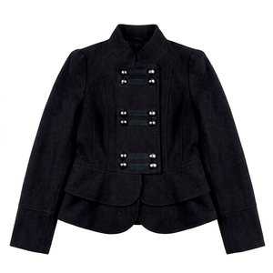 Veste homme vintage patchwork style Napoléon, double boutonnage, fermeture éclair sur le devant, coupe slim, service OEM, gris hussard - Product Image 1