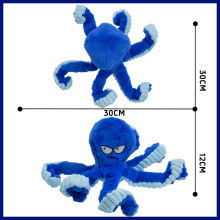 Hung hăng nhai, Đồ chơi chó lớn để giữ cho chúng bận rộn tương tác Squeaky Dog đồ chơi Crinkle Dog Toy Blue Octopus - Product Image 6