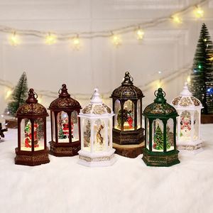Produit phare : Lampe LED hexagonale à piles pour Noël, en plastique, lumière chaude, pour intérieur, remplissable d'eau, portable, effet neige tombante - Product Image 1
