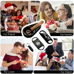CIGARLOONG Logo Wholesale New Arrival Ashtray Portable Sharp <strong>Cutter</strong> V Cut Drill Suit Set <strong>Cigar</strong> Accessories Gift Box for Smoking - Product Image 2