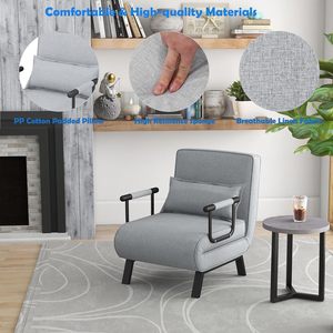 Sofa Bed Modern Recliner Guest Bed Linen Fabric <strong>Armchairs</strong> for <strong>Nursery</strong> Living Room Office - Product Image 4