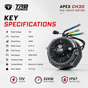 Motore Elettrico Centrale TRB APEX CH30 72V 32KW di Picco per Moto Elettriche ad Alte Prestazioni <span class=keywords><strong>e</strong></span> Conversione Dirt Bike - Product Image 3