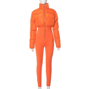 Tuta Imbottita Estiva Sexy da Donna, Aderente, Tinta Unita, con Colletto Rovesciato, Streetwear Caldo e Imbottito - Product Image 4