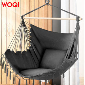WOQI portatile esterno in cotone sedia amaca con la corda appesa sedia a dondolo Design per facile da appendere - Product Image 6
