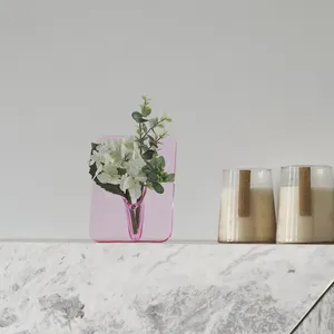 2024 vas Dekorasi gaya sederhana tidak teratur buatan kustom untuk dekorasi rumah vas akrilik transparan akrilik tranp arent