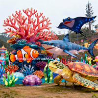 Ensemble de lanternes personnalisées sur le thème du monde sous-marin - Lanternes d'animaux marins, décorations de coraux pour les parcs à thème, les fêtes et les fournitures de vacances