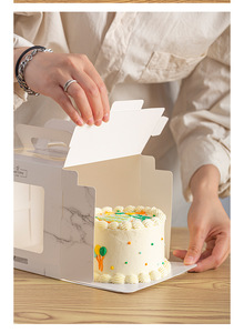Caixa de papel da embalagem do bolo de 4 polegadas, 4 polegadas, 6 polegadas, <span class=keywords><strong>8</strong></span> polegadas, caixa de papelão elevado com janela - Product Image 2