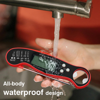 Sonde thermomètre alimentaire numérique pliable en plastique étanche aimant de lecture instantanée pour la cuisine griller la dinde cuisson BBQ ménage