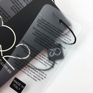 2025 Impresión de ropa personalizada de lujo Jeans Papel Ropa transparente Mercancía Pvc Etiqueta colgante de plástico Etiquetas de plástico - Product Image 6