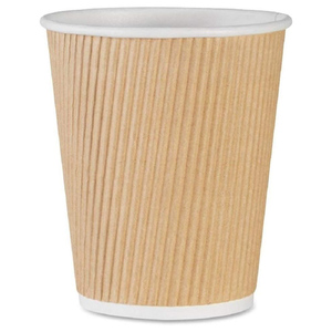 Custom Printed Biodegradable Ripple <b>Cup</b> 6/8/9/12 oz Double Wall Insulated Kraft Paper Lid <b>Disposable</b> Tea/Coffee/Tequila/Wine - Product Image 4