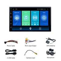 Autoradio universel avec écran IPS 7 pouces, processeur 4+4 cœurs, GPS, amplificateur, Carplay, Android Auto, lecteur DVD