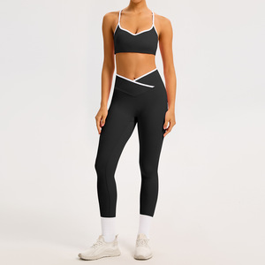 Ensemble de survêtement pour femme, style décontracté, extensible, personnalisable, avec logo plissé, contrôle du corps, motif camouflage, débardeurs, vêtements de sport, coupe-vent et pantalon - Product Image 5