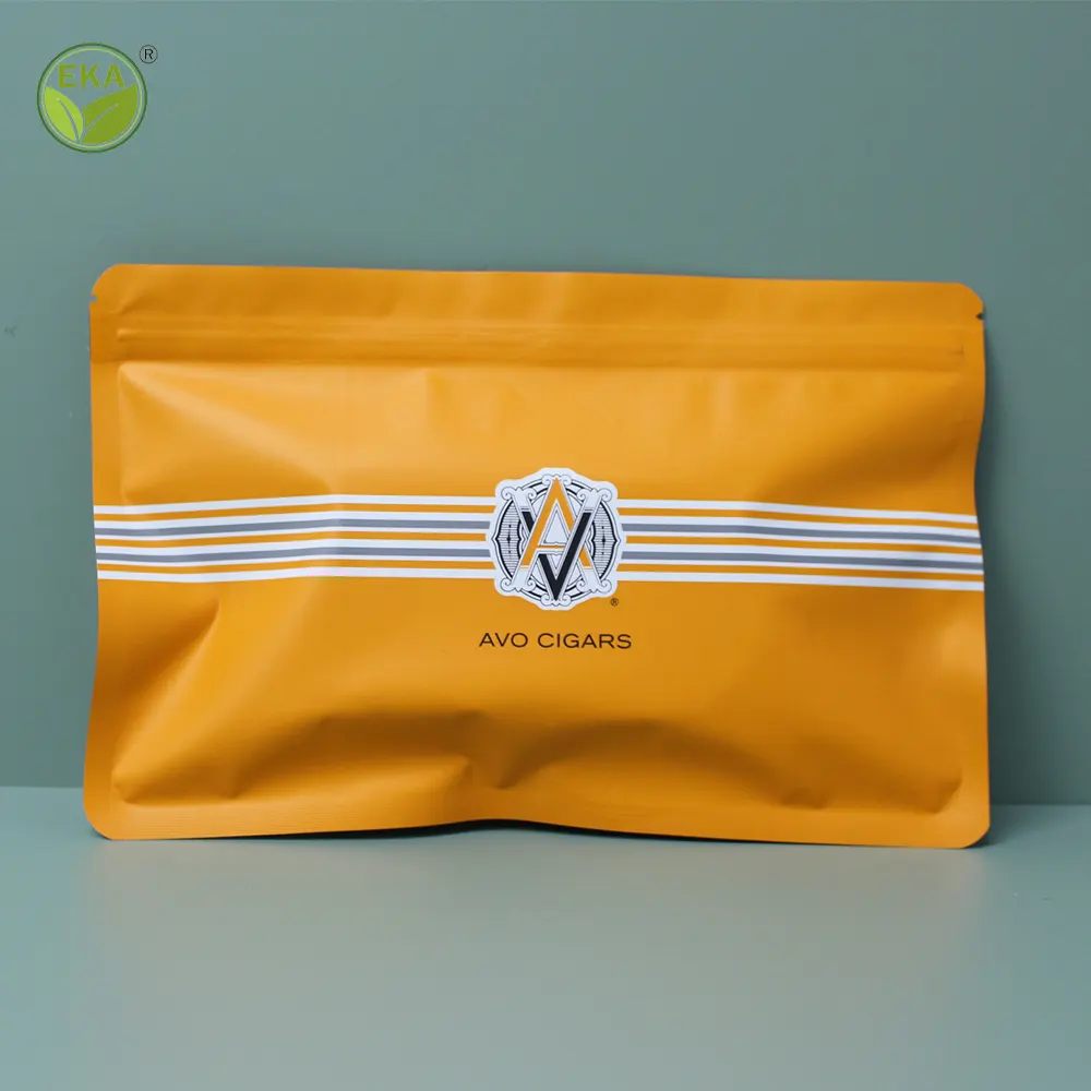 Bolsa de embalaje de cigarros Ziplock impresa personalizada bolsa de embalaje de hojas de tabaco bolsas de embalaje de alimentos esmerilados