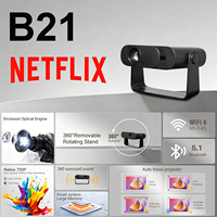 Projecteur de poche intelligent B12 Pico, électronique intelligente, prise en charge 4K, projecteur de cinéma maison pour chambre à coucher, cadeaux, Android WIFI, projecteur LCD.