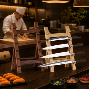 Support de Présentation Rectangulaire en Bois Écologique pour Couteaux, Chevalet à 5 Emplacements pour Couteaux à Sashimi et <span class=keywords><strong>Sushi</strong></span>, Idéal pour Restaurants Japonais - Product Image 5