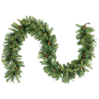 Guirlande de Noël avec lumières chaudes, décorations en forme de pommes de pin, verdure artificielle, facile à accrocher, réutilisable pour la décoration de porte et de mur