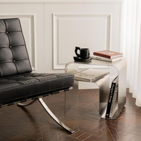 Meuble de salon moderne et minimaliste en acier inoxydable, table de chevet et table basse, armoire de rangement monobloc moulée, garantie 1 an