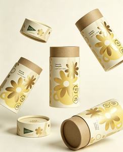 Custom Eco-Friendly Paper Tube Packaging With Gold Foil Printing For All Size Cosmetics <b>Perfume</b> Essential Oil Beauty Products - Product Image 5