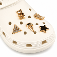 Breloques de chaussures en alliage métallique Aile d'ange dorée, accessoires décoratifs pour sabots et chaussures personnalisées DIY