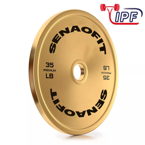 Dischi in Acciaio Dorato IPF Level per Palestra, <span class=keywords><strong>Fitness</strong></span> e Allenamento della Forza, Calibrati per Bilanciere Standard - Product Image 1