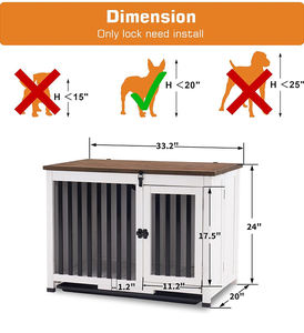 מחיר סיטונאי עץ מתקפל ברזל קטן כלב כלוב מקורה לחיות מחמד בית רהיטים עם דפוס מוצק עבור כלבים קטנים - Product Image 4