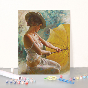 Design gratuito pittura di bellezza con i numeri cornice decorazione domestica personalizzata ritratto pittura a olio pittura su tela fai da te con i numeri - Product Image 1