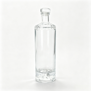 Emballage de vin vide, bouteille en verre transparent de 500 ml pour spiritueux, <span class=keywords><strong>vodka</strong></span>, whisky, avec bouchon en liège et boîte - Product Image 3