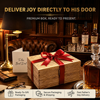 Carafe à whisky personnalisée avec logo et coffret en bois gravé – Coffret cadeau Fête des Pères pour homme – Carafe à liqueur en cristal sans plomb – Vente en gros