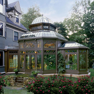 BLVE personalizado Villa decoración gran Metal Sunroom <span class=keywords><strong>Castillo</strong></span> estilo vidrio invernadero antiguo hierro Gazebo - Product Image 1