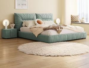 เตียงนุ่มหรูหราพร้อมกล่องยกแก๊สผ้ากำมะหยี่ดีไซน์กระดุมเตียงขนาดควีนไซส์สไตล์อิตาลี - Product Image 5