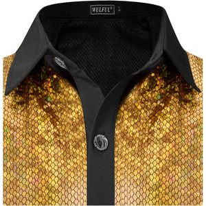 2025 Boys Disco Shirt with Sequins Button Down 70s Party Costume Kids <b>Performance</b> <b>Wear</b> B0DF2LDXH7 - Product Image 5