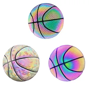 2022 hot Customized basketball latest factory direct sales Reflective Luminous basketball OEM LOGO Light up b