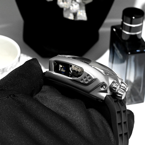 Montre automatique squelette tonneau personnalisée avec logo unique pour homme, mouvement japonais NH05, étanche 50M, bracelet en acier inoxydable et caoutchouc, montre mécanique - Product Image 2