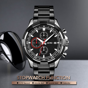 Montre de luxe SKMEI 9192 Mouvement japonais à quartz Boîtier en alliage Cadran de 48 mm Bracelet en acier inoxydable Calendrier Sport Mode Affaires Montre-bracelet - Product Image 5