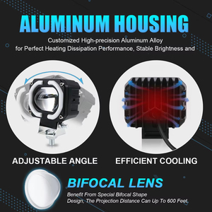 2 luces LED auxiliares antiniebla tipo ojo de ángel para motocicleta, coche, camión, todoterreno, barco - Product Image 5