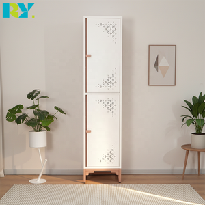 <span class=keywords><strong>Armoire</strong></span> en acier moderne et durable avec portes ventilées et étagères réglables, design gain de place <span class=keywords><strong>pour</strong></span> chambres, couloirs ou appartements - Product Image 1