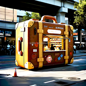 Cost-Effective Luggage-Style Dining <strong>Cart</strong> Durable Steel Frame Anti-Slip Foodtruck Trailer Foldable Rolling Serving <strong>Cart</strong> <strong>for</strong> <strong>Sale</strong> - Product Image 5