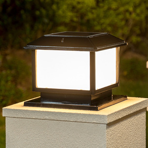 Solar LED Pillar <b>Light</b> Outdoor Bronze Ra80 500 Lumens IP65 2700K Warm White Glass <b>Shade</b> Flush Mount Dimmable Garden Pathway Lamp - Product Image 1