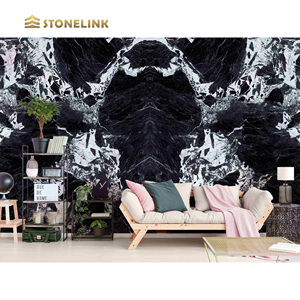 Dalles de marbre noir et blanc de style moderne de French Stone, surface polie imperméable pour hôtel et villa - Product Image 1