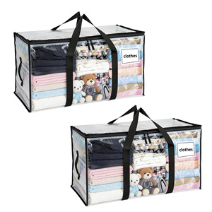 Durable Plastic PP Woven Fabric Foldable Classic Single Tier Heavy Duty Living Room <b>Storage</b> Bags for Bedding <b>Clothes</b> - Product Image 2