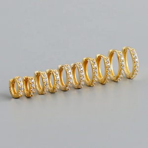 GE11 Pendientes de Aro de Plata de Ley 925 con Circonita Joyería Fina Minimalista Elegante Coreana Unisex para Mujer y <span class=keywords><strong>Hombre</strong></span> - Product Image 2